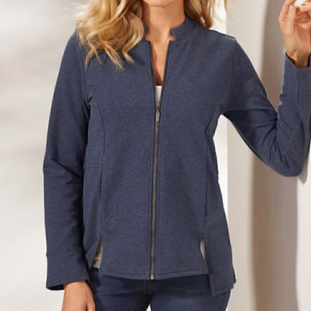 Soft Surroundings Kajal Jacket in Deep Blue Heather Size Medium